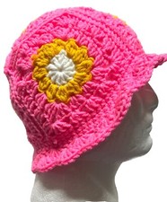 Harry Styles daisy Men's WOMEN Handmade crochet  bucket Hat Unisex Cap Large 