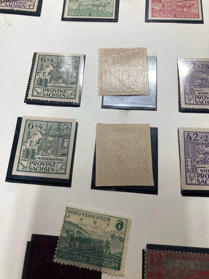 56.  Germany , 1945-46，Saxony，SC#13NB1-3/13NB13-16, Mint Hinged，From binder page - Image 2 of 3