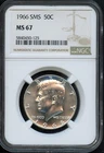 NGC - Kennedy Half Dollar - 50c - 1966 SMS - MS-67