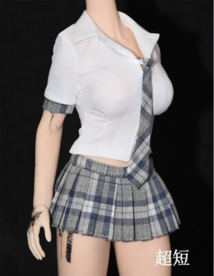 1Set 1:6 Scale Shirt Tie Mini Skirt Clothes12'' Female Action Figure Body