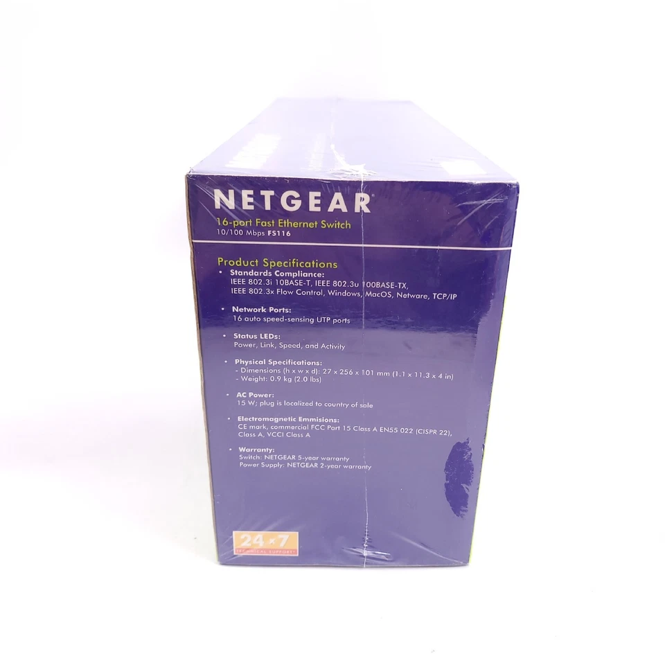 Sealed NetGear ProSafe (FS116) 16-Ports 10/100 Desktop External Switch (NEW) - Image 4 of 4