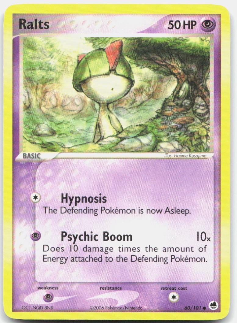 Ralts 60/101 Common Dragon Frontiers Pokemon Lightly Played