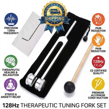 Miwayer 128Hz Tuning Fork Set Weighted Sound Therapy Stress Relief Chakra Tool