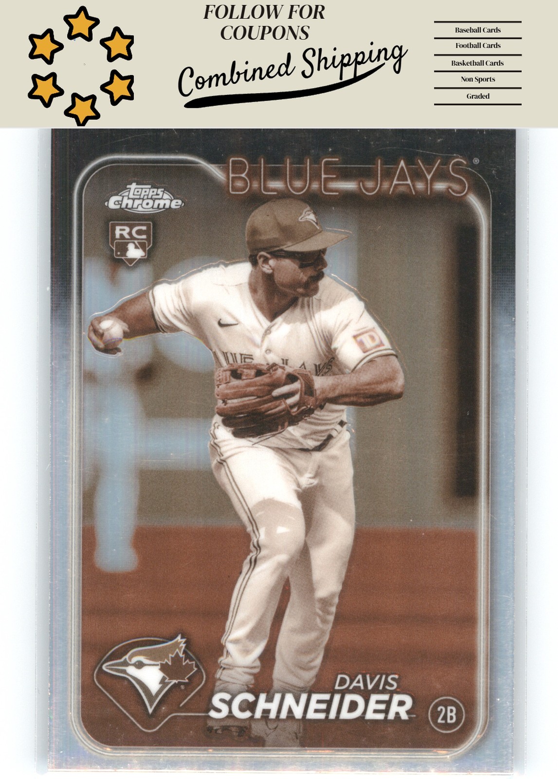 2024 Topps Chrome #290 Davis Schneider Sepia Refractors