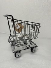 World Market Mini Shopping Cart Fun Decor Vintage Chrome Collectible with Tags