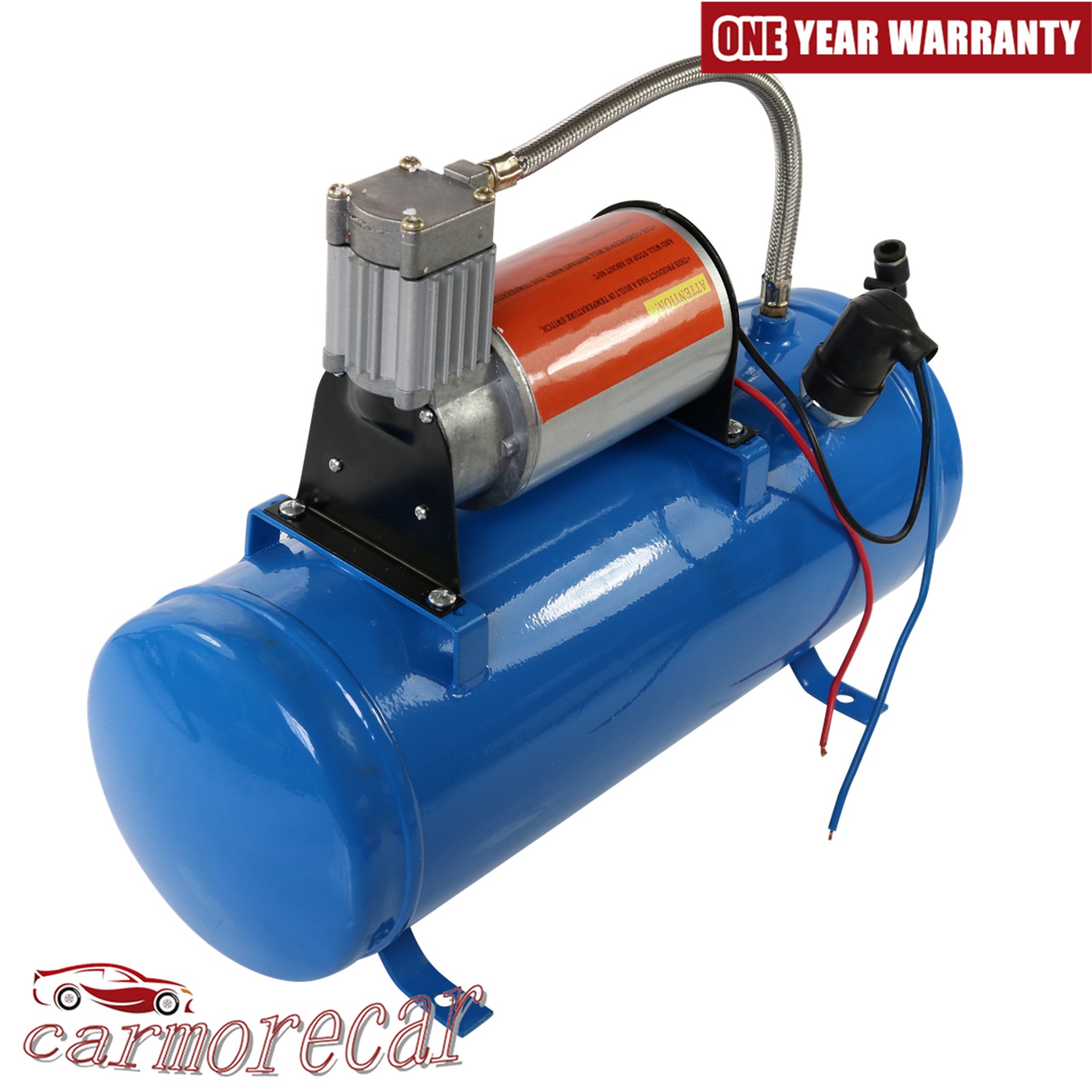 150PSI AIR COMPRESSOR WITH 6 LITER TANK DC 12V FOR TRAIN HORNS MOTORHOME TIRES