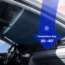 Front  Rear Car Retractable Windshield Sun Shade Visor SUV Window Folding Block