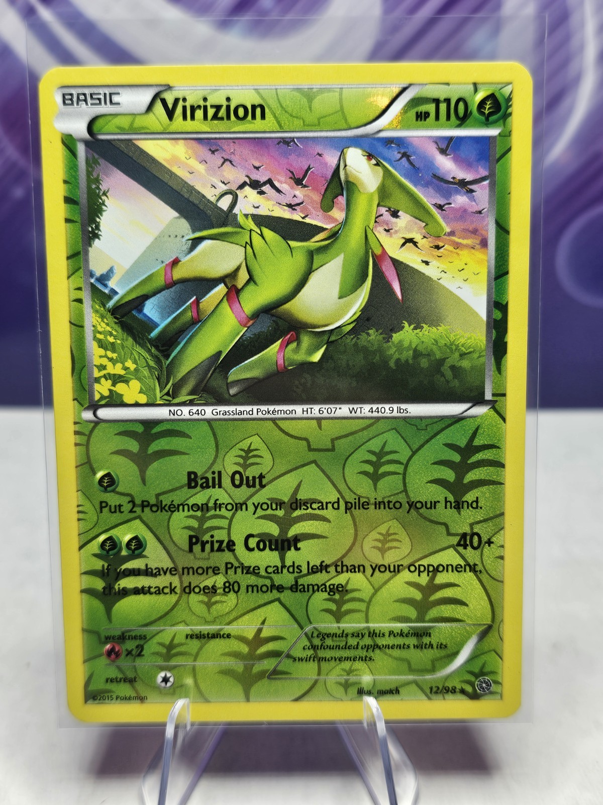 POKEMON VIRIZION 12/98 REVERSE HOLO RARE NM