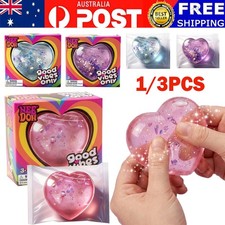 NeeDoh Good Vibes Only Heart Squeez Toy Pink Blue Purple Heart NEE DOH RK