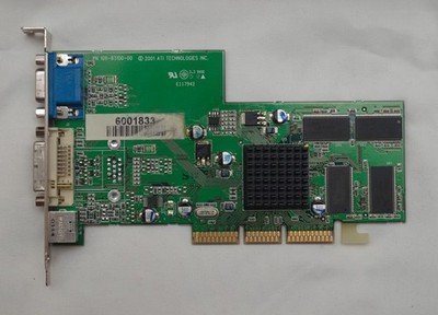 ATI Radeon 7000 Mac Flashed 64MB AGP Slot VGA DVI Graphics Card 109-83100-00