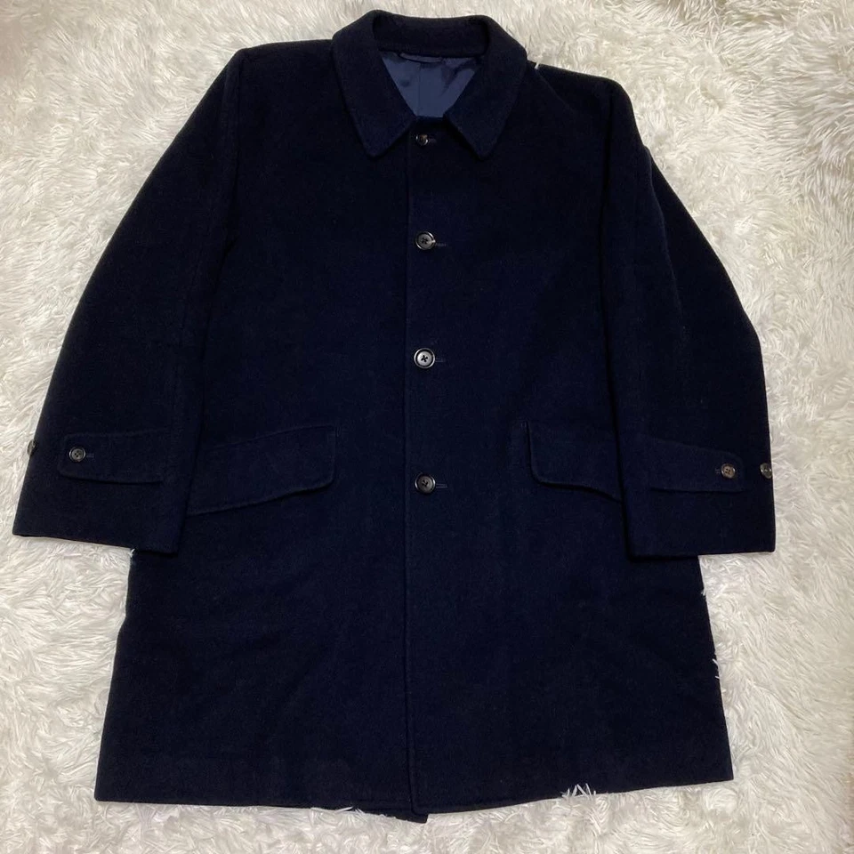 Abrigo Largo Aquascutum Azul Marino Auténtico Cachemira Para Hombre Usado Ajuste Asiático L EE. UU. Talla M Foto 4 de 4