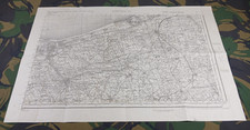 ORIGINAL WW2 era MILITARY MAP OF "DUNKIRK" (DUNKERQUE) + FURNES, BERGUES etc
