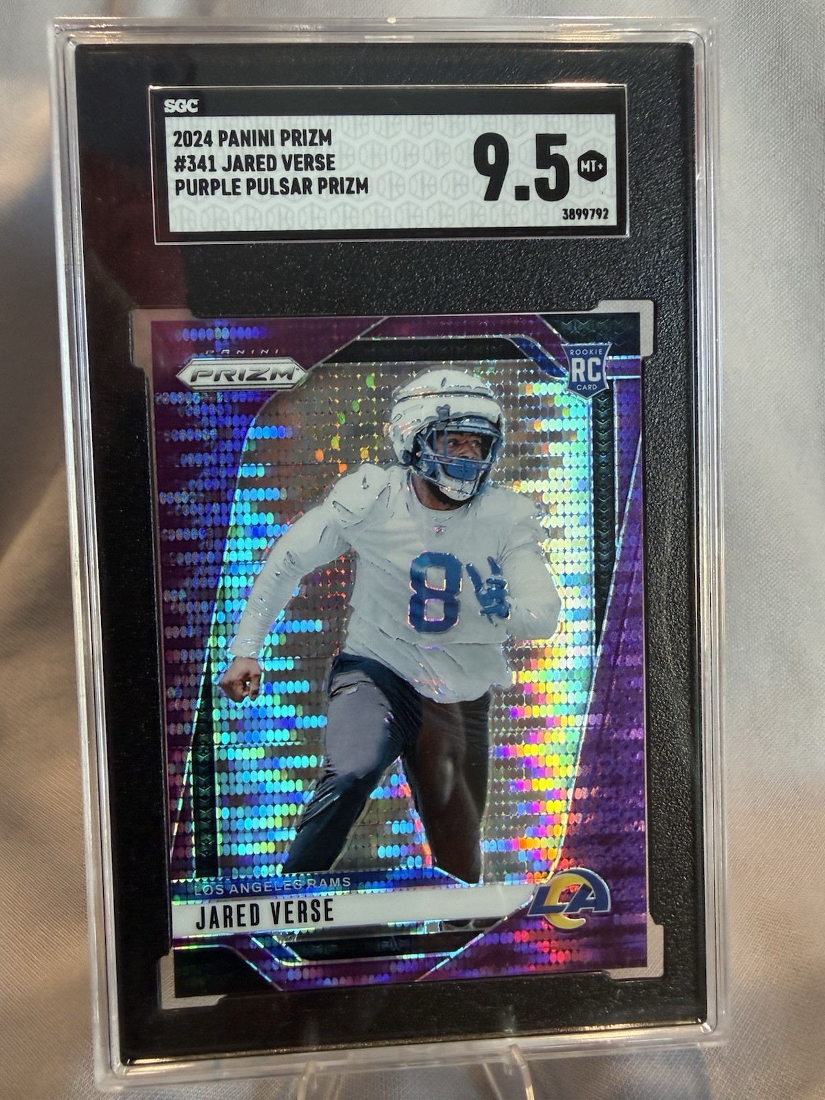 2024 Panini Prizm - Rookies Jared Verse #341 Purple Pulsar Prizm (RC)