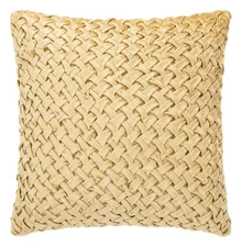 Home Collection Reslin Woven Beige 18 x 18-inch Decorative Throw Pillow, 18" ...