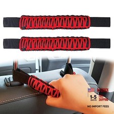 2Pcs Headrest Grab Handles, Front and Rear Seat Handle Kits for Automobiles Red