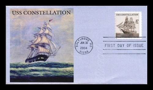 US COVER USS CONSTELLATION NAVAL WARSHIP FIRST DAY ISSUE FLEETWOOD