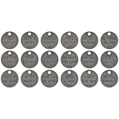 Tim Holtz Idea-ology Metallschmuck 18 Stück - Gedankenmarken TH94024