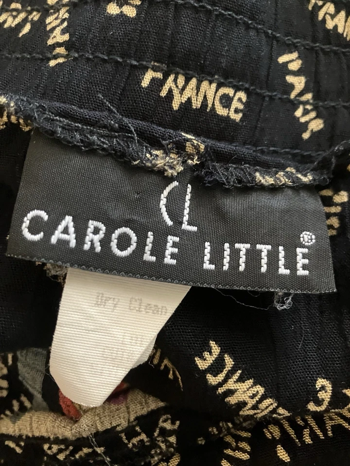 Carole Little Vintage Sz 10 100% Rayon Paris Novelty Maxi Skirt Made In The USA - Image 3 of 4