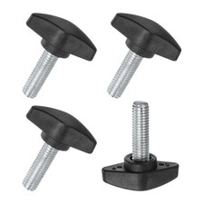 Black Triangle Thumb Screws 4 Pack with Multiple Thread Lengths for Flexibility