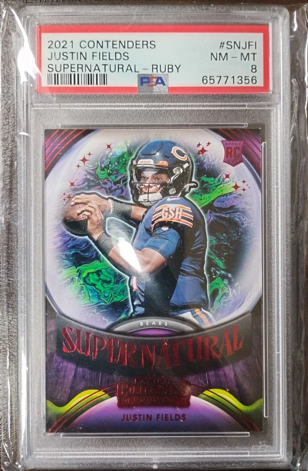 Justin Fields Panini Contenders Supernatural #SNJFI Ruby