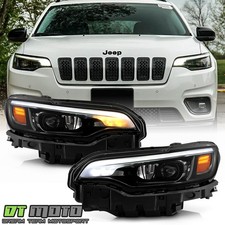 For 2019-2023 Jeep Cherokee Full Led Projector Headlights Healamps Leftright For 2019-2023 Jeep Cherokee Full Led Projector Headlights Healamps Leftright