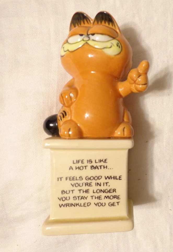 Figura de cerámica de colección GARFIELD The Cat Enesco 'La vida es como un baño caliente' Foto 2 de 4