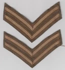 PAIR WW2 era British Army Rank Stripe Chevrons Corporal Patch Insignia Military