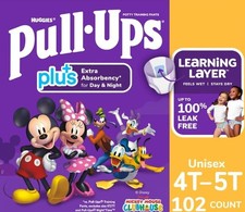 Huggies Pull-Ups Plus Training Pants Unisex Size 4T-5T 38-50 lbs 102 Count