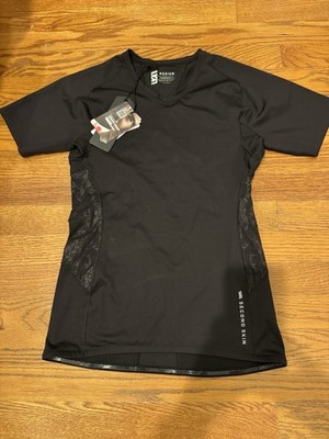 New W/tags Ladies Second Skin Compression Smart Temp Shirt Sz M V-neck Black