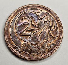 1989 Australia 2 Two Cents - Bronze - Frill-Necked Lizard - World Coin