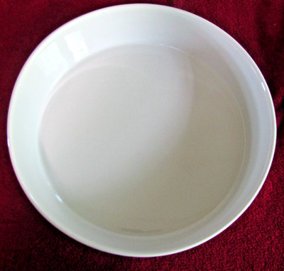 Crate and Barrel Large White Round Platter Dish 12.75'' Across 3'' High Serving