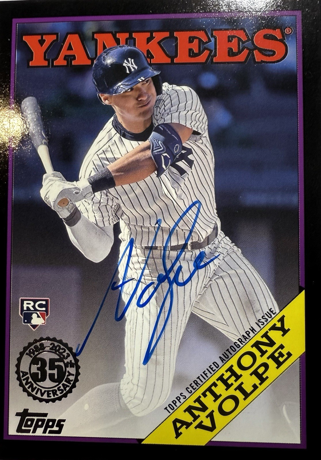 2023 Topps Update Anthony Volpe 88 On Card Autograph, Black /199 RC #AV