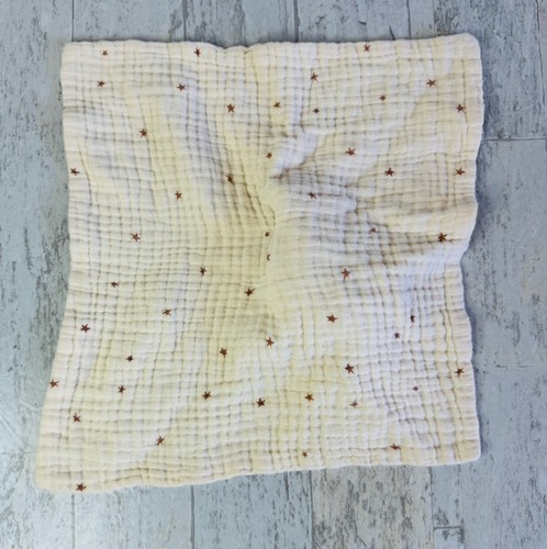 H&M Moon Stars Cream Color Cotton Security Blanket Lovey Lovie Baby Toy - Picture 4 of 4