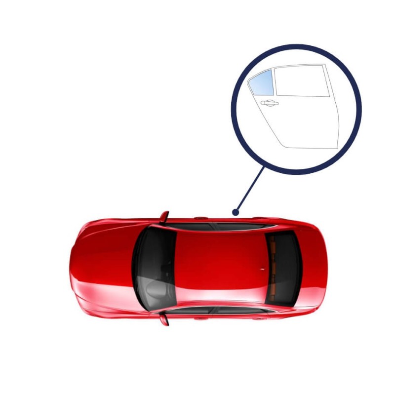 Vitre latérale fixe arrière droite Clio protection solaire verte