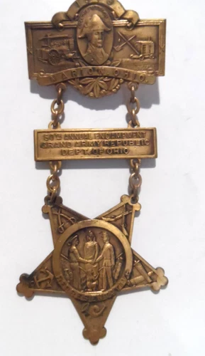 GREAT 1916 Marion, OH GAR 50th Ann Encampment Ladder Badge!! A Beauty!!