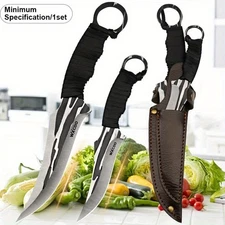 10-Piece Stainless Steel Knife Set for Kitchen Cooking W/Sheath