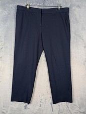 Winser London Womens Size 18 Navy Blue Cropped Trousers Viscose Nylon Blend
