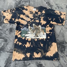 VTG Y2K Howling Wolves T-Shirt Mens M Tie Dye Alore Made in USA Single Stitch