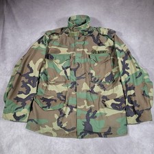 Vintage Alpha Industries Jacket Mens Medium Cold Weather Woodland Camo US Army