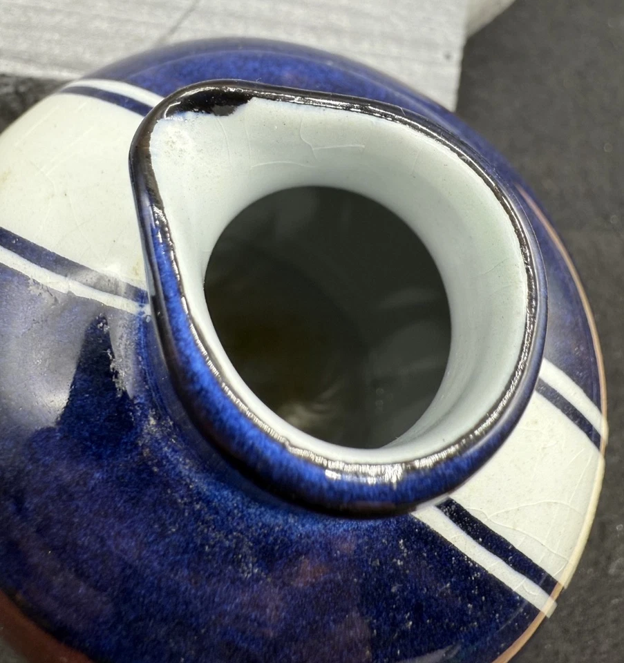 Royal Copenhagan Aluminia "Tenera" flacon~glazed porcelain~1960s~5" - Image 3 of 4