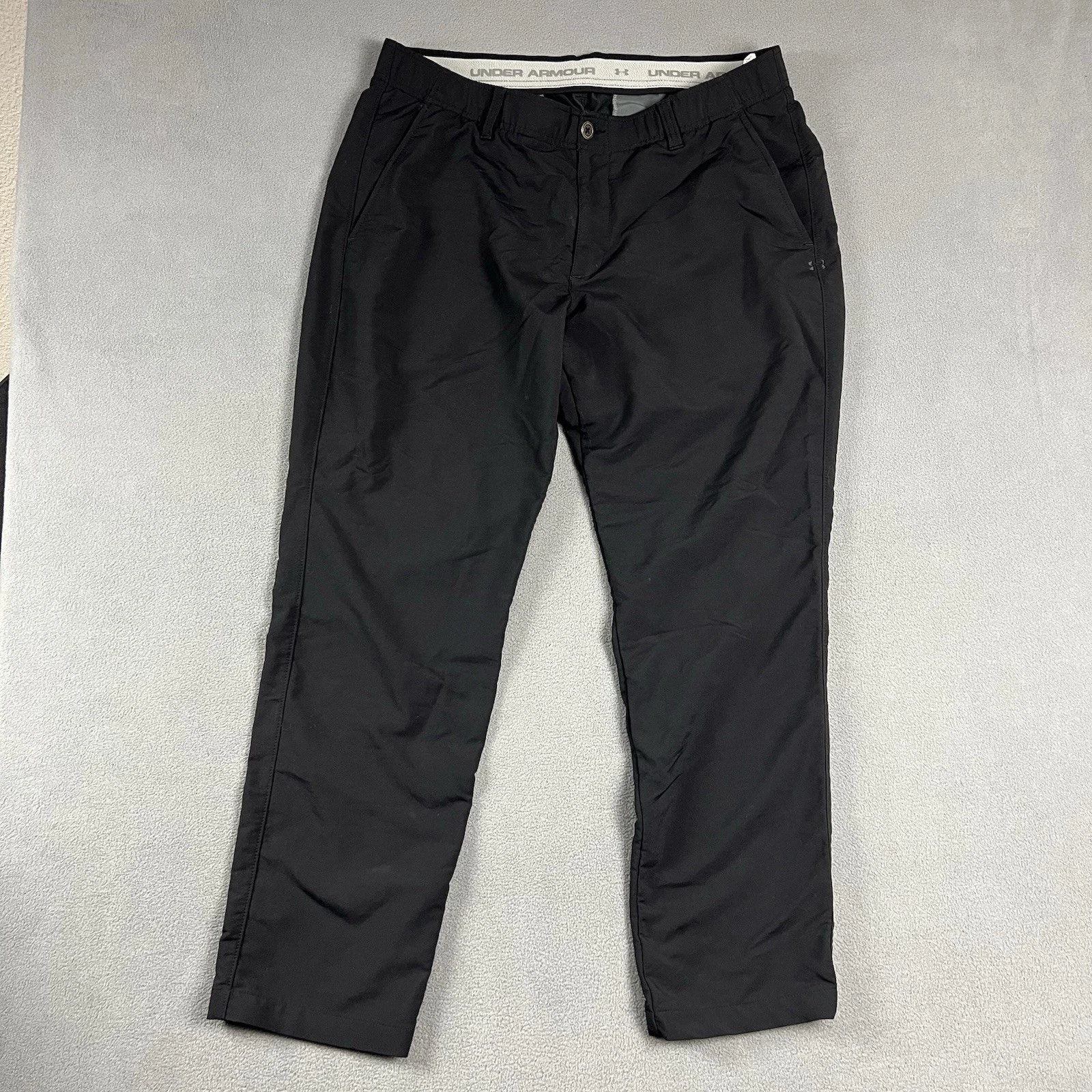 Under Armour UA Pants Mens 38X30 Black Match Play Golf Performance Chino Pockets
