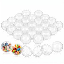 100 Pcs 1.5 Inch Gumball Machine Capsules, Clear Empty Prize Capsules