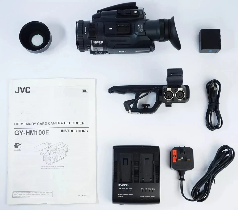 JVC GY-HM100E Professional Camera Camcorder HD Dual SD card Slot TESTED BUNDLE - Image 2 of 4