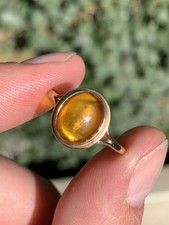 9ct Gold Natural Amber Vintage Ring 1.5 Grams