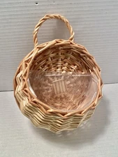 Vintage Wall Basket Hanging Pocket Planter Storage Farmhouse Boho Rustic Country