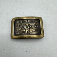 Vintage Levi Strauss Co Belt Buckle Brasstone Metal Levis Jeans Century Small