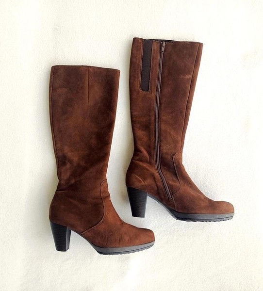 Women Gabor Boots Brown Suede 38 #7TKN