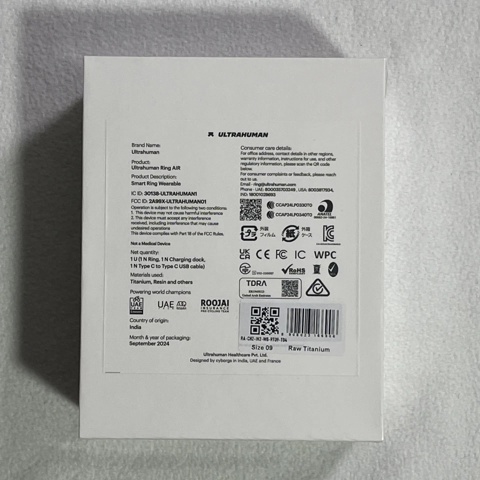 Ultrahuman Ring AIR Smart Ring Size 09 - Raw Titanium - Advanced Health Metrics - Image 4 of 4