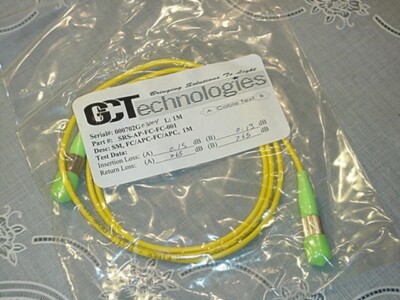 1 Meter FC/APC - FC/APC Simplex Fiber Optic Cable SMF NEW!
