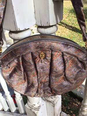 Vintage RUTH SALTZ  Velvet Paisley Bag 1980 s Hobo